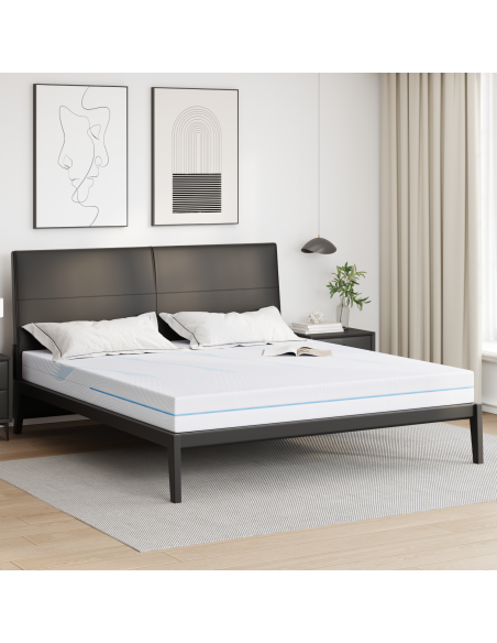 Materasso Bianco 200 x 200 cm Tessuto Jacquard