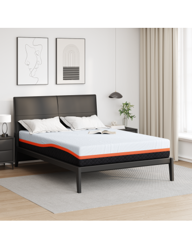 Materasso Bianco e Grigio 160 x 200 cm Tessuto Jacquard