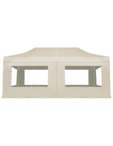 Gazebo Professionale Pieghevole Alluminio con Pareti 6x3m Crema