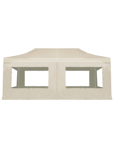 Gazebo Professionale Pieghevole Alluminio con Pareti 6x3m Crema