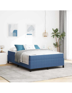 Struttura del letto con materasso Blu 160 x 200 cm Tessuto