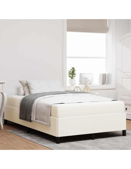 Struttura del letto con materasso Crema 120 x 190 cm Tessuto