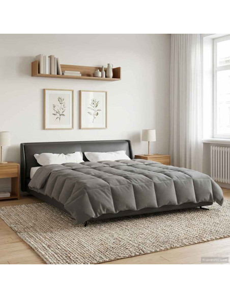 Piumone Completo Annuale Grigio chiaro 220 x 260 cm Microfibra