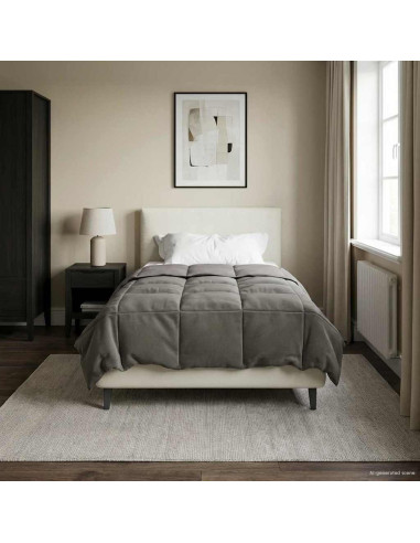 Piumone Completo Annuale Grigio chiaro 155 x 220 cm Microfibra