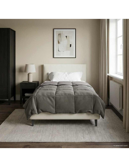 Piumone Completo Annuale Grigio chiaro 155 x 220 cm Microfibra