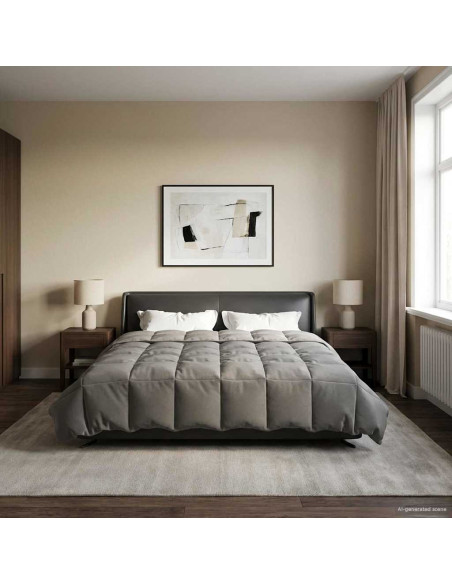 Piumone Completo Annuale Grigio chiaro 200 x 200 cm Microfibra