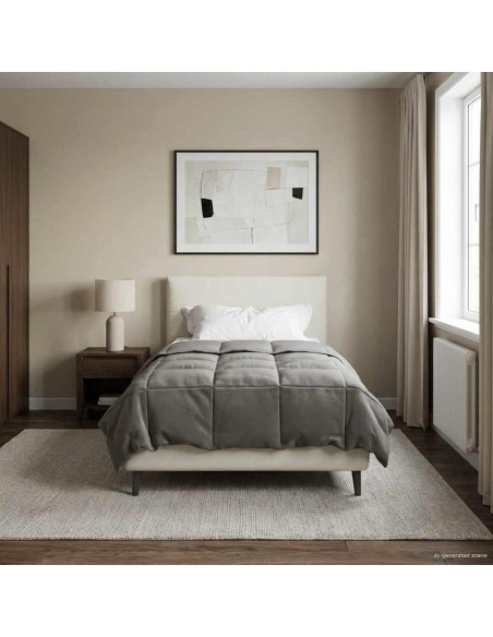 Piumone Completo Annuale Grigio chiaro 155 x 200 cm Microfibra