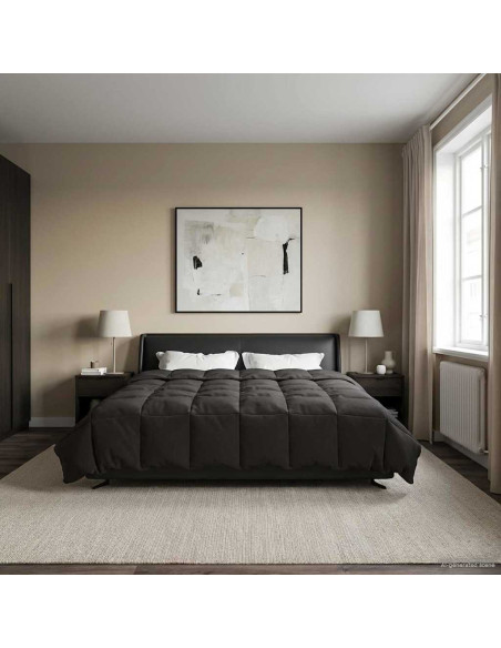 Piumone Completo Annuale Antracite 220 x 260 cm Microfibra