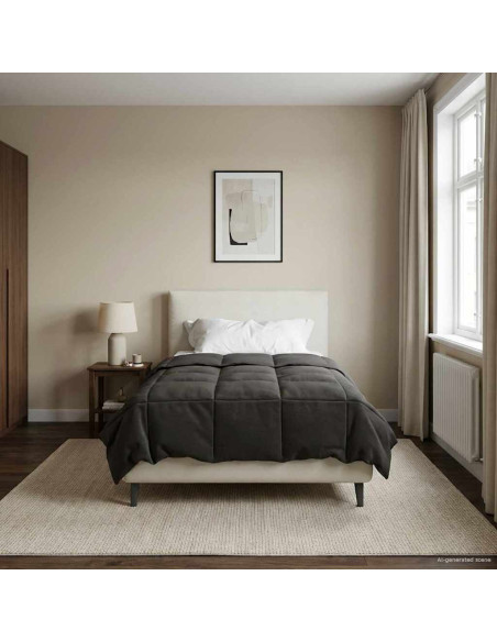 Piumone Completo Annuale Antracite 155 x 220 cm Microfibra