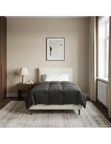 Piumone Completo Annuale Antracite 155 x 200 cm Microfibra