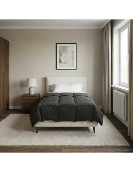 Piumone Completo Annuale Antracite 140 x 200 cm Microfibra