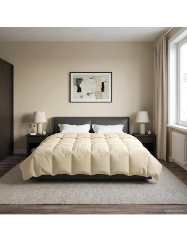 Duvet Estivo Trapuntato Crema 220 x 260 cm Microfibra