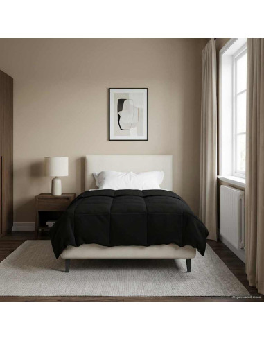 Piumone Completo Annuale Nero 155 x 220 cm Microfibra