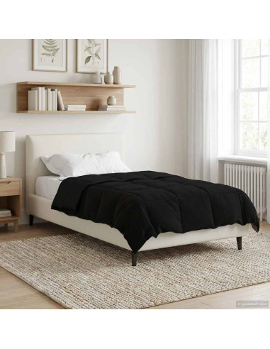 Piumone Completo Annuale Nero 155 x 200 cm Microfibra