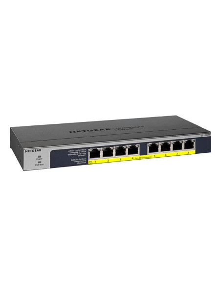 NETGEAR GS108PP Non gestito Gigabit Ethernet (10/100/1000) Supporto Power over Ethernet (PoE) Nero