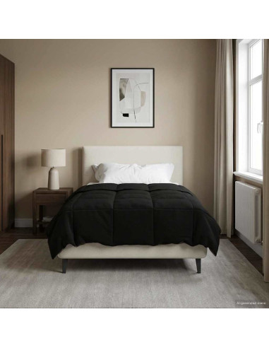 Piumone Completo Annuale Nero 140 x 200 cm Microfibra