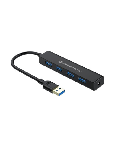 Conceptronic C4PUSB3 hub di interfaccia USB 3.2 Gen 1 (3.1 Gen 1) Type-A 5000 Mbit/s Nero
