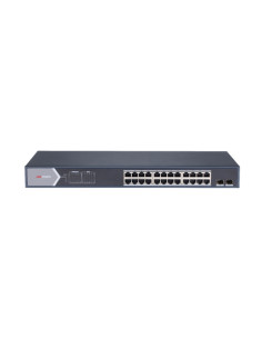 HIKVISION SWITCH 24 PORT GIGABIT UNMANAGED POE SWITCH 2 GIGABIT SFP UPLINK PORTS, 802.3AF/AT, POE PO