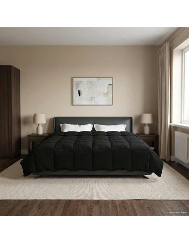 Piumone Completo Annuale Nero 240 x 260 cm Microfibra