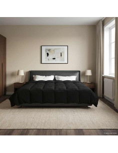 Piumone Completo Annuale Nero 220 x 240 cm Microfibra