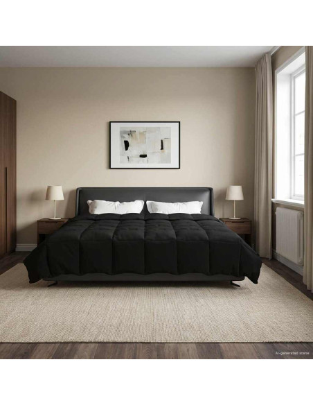 Piumone Completo Annuale Nero 220 x 240 cm Microfibra