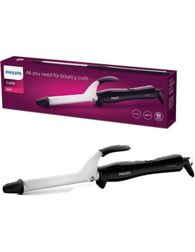 Philips StyleCare Essential Arricciacapelli in ceramica nero e bianco BHB862/00