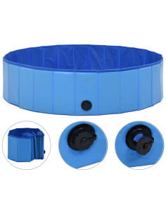 Piscina per Cani Pieghevole Blu 120x30 cm in PVC
