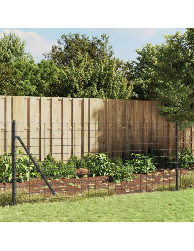 Recinzione Metallica con Picchetti Ancoraggio Antracite 1,1x25m