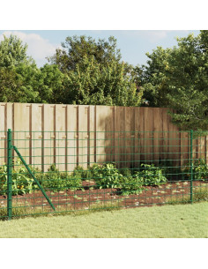 Recinzione Metallica con Picchetti Ancoraggio Verde 1,1x25 m