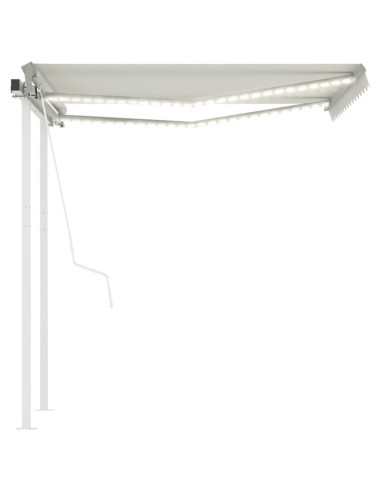 Tenda da Sole Automatica Sensore Vento e LED 3,5x2,5 m Crema