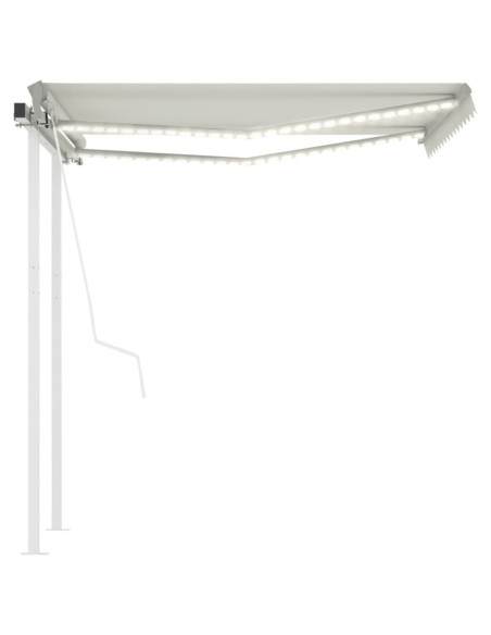 Tenda da Sole Automatica Sensore Vento e LED 3,5x2,5 m Crema