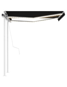 Tenda da Sole Automatica LED Sensore Vento 3,5x2,5 m Antracite