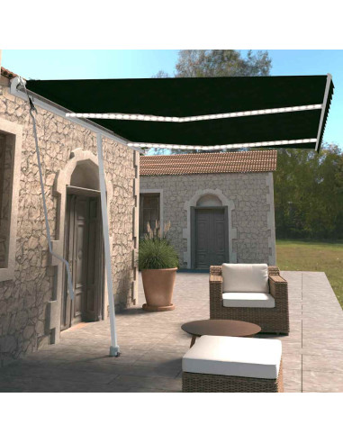 Tenda Automatica con Sensore Vento e LED 350x250 cm Antracite