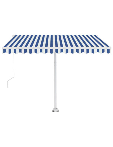 Tenda Automatica con Sensore Vento e LED 350x250 cm Blu Bianca