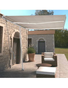 Tenda Automatica con Sensore Vento e LED 350x250 cm Crema