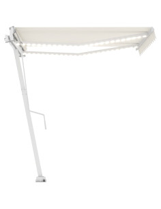 Tenda Automatica con Sensore Vento e LED 350x250 cm Crema 2