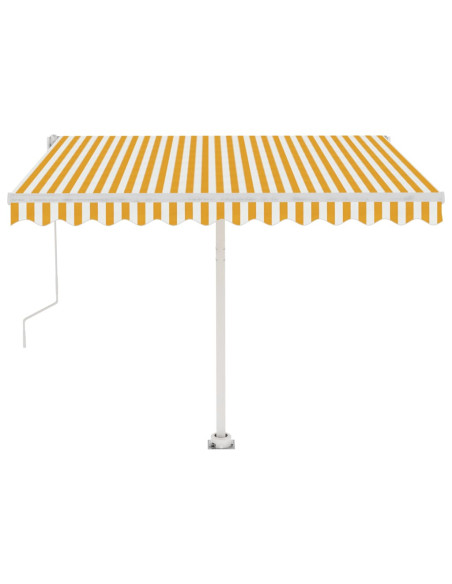 Tenda Automatica Sensore Vento e LED 350x250 cm Gialla Bianca