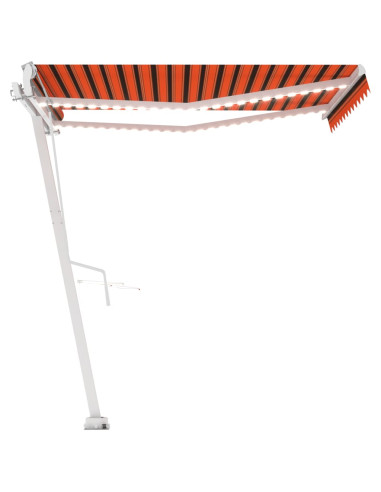 Tenda Automatica Sensore Vento e LED 350x250 cm Arancio Marrone