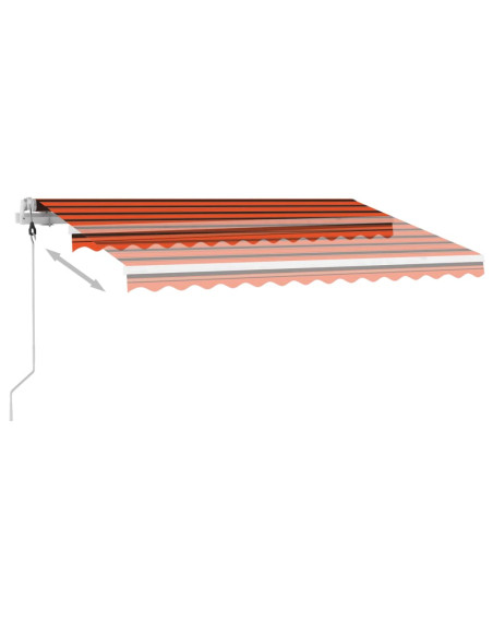 Tenda Automatica Sensore Vento e LED 350x250 cm Arancio Marrone