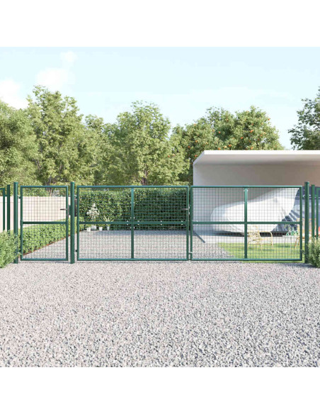 Cancello da Giardino in Rete Verde 500x125 cm in Acciaio Zincato