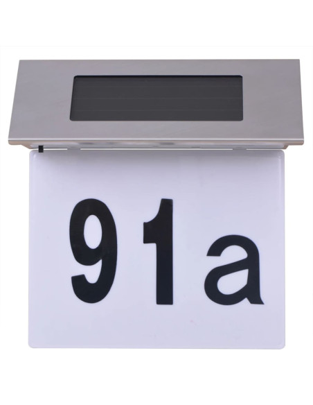 Luce Solare a LED per Numero Civico in Acciaio Inossidabile