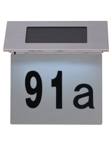 Luce Solare a LED per Numero Civico in Acciaio Inossidabile