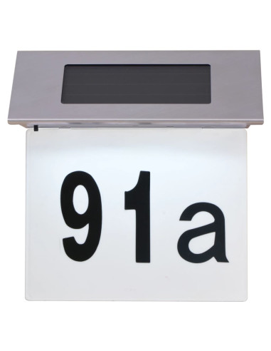 Luce Solare a LED per Numero Civico in Acciaio Inossidabile