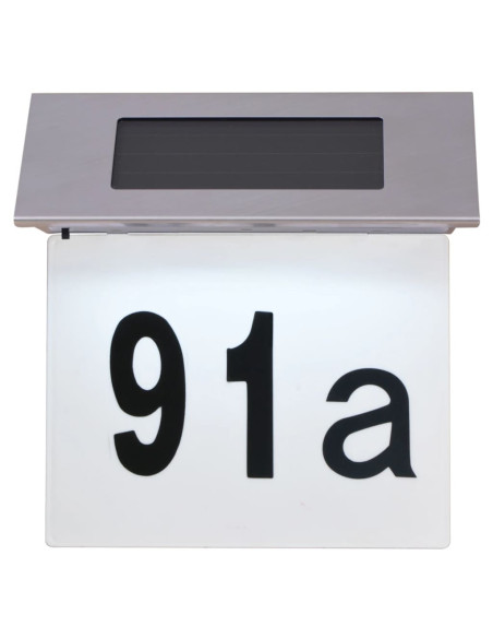 Luce Solare a LED per Numero Civico in Acciaio Inossidabile