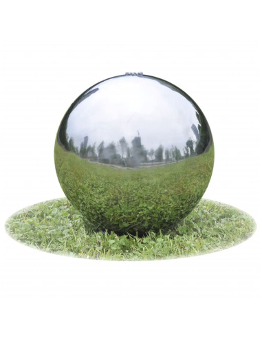 Fontana da Giardino a Sfera con LED in Acciaio Inox 20 cm