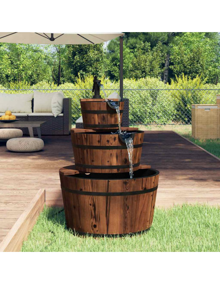 Fontana d'Acqua con Pompa 60x60x94 cm Legno Massello di Abete