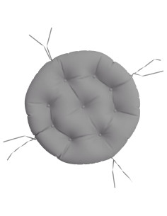 Cuscino Rotondo Grigio Ø 60x11 cm in Tessuto Oxford 2