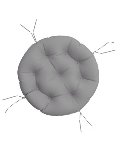 Cuscino Rotondo Grigio Ø 60x11 cm in Tessuto Oxford