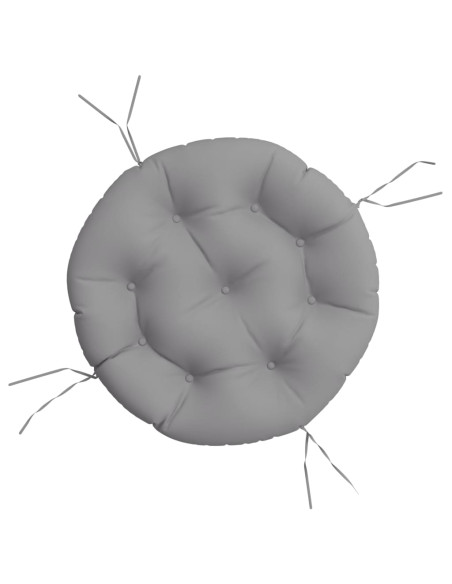 Cuscino Rotondo Grigio Ø 60x11 cm in Tessuto Oxford