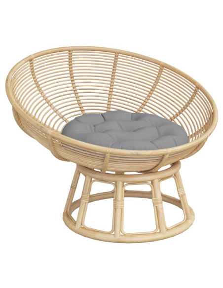 Cuscino Rotondo Grigio Ø 60x11 cm in Tessuto Oxford